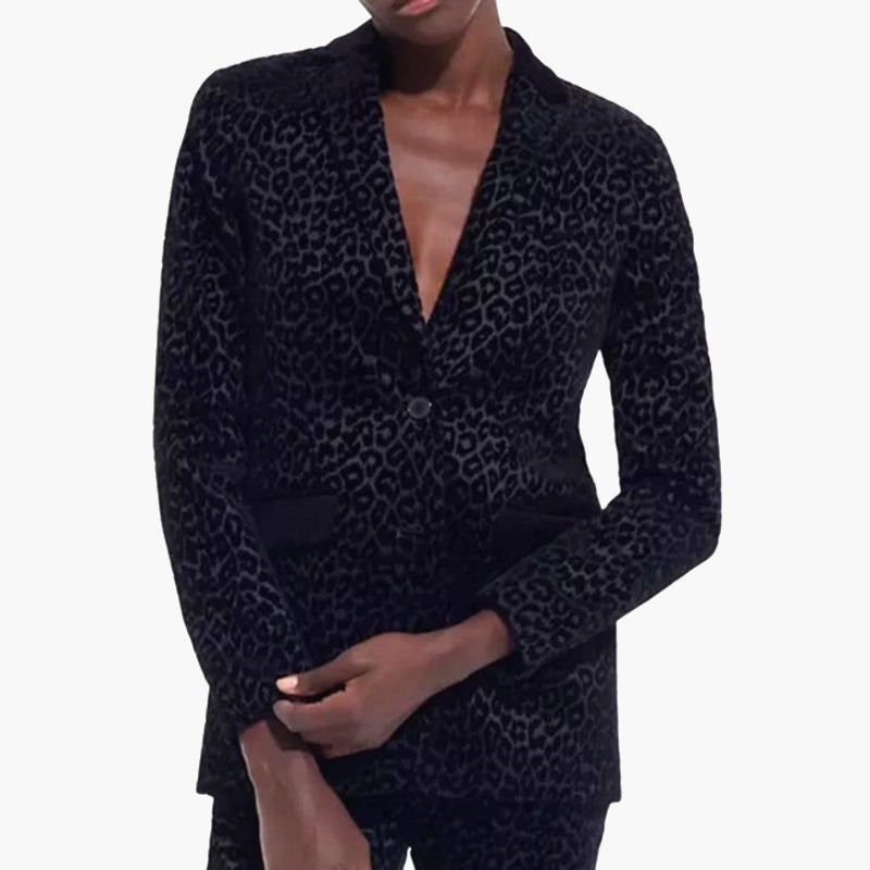 The kooples black leopard velvet blazer Size EU 34, US 4