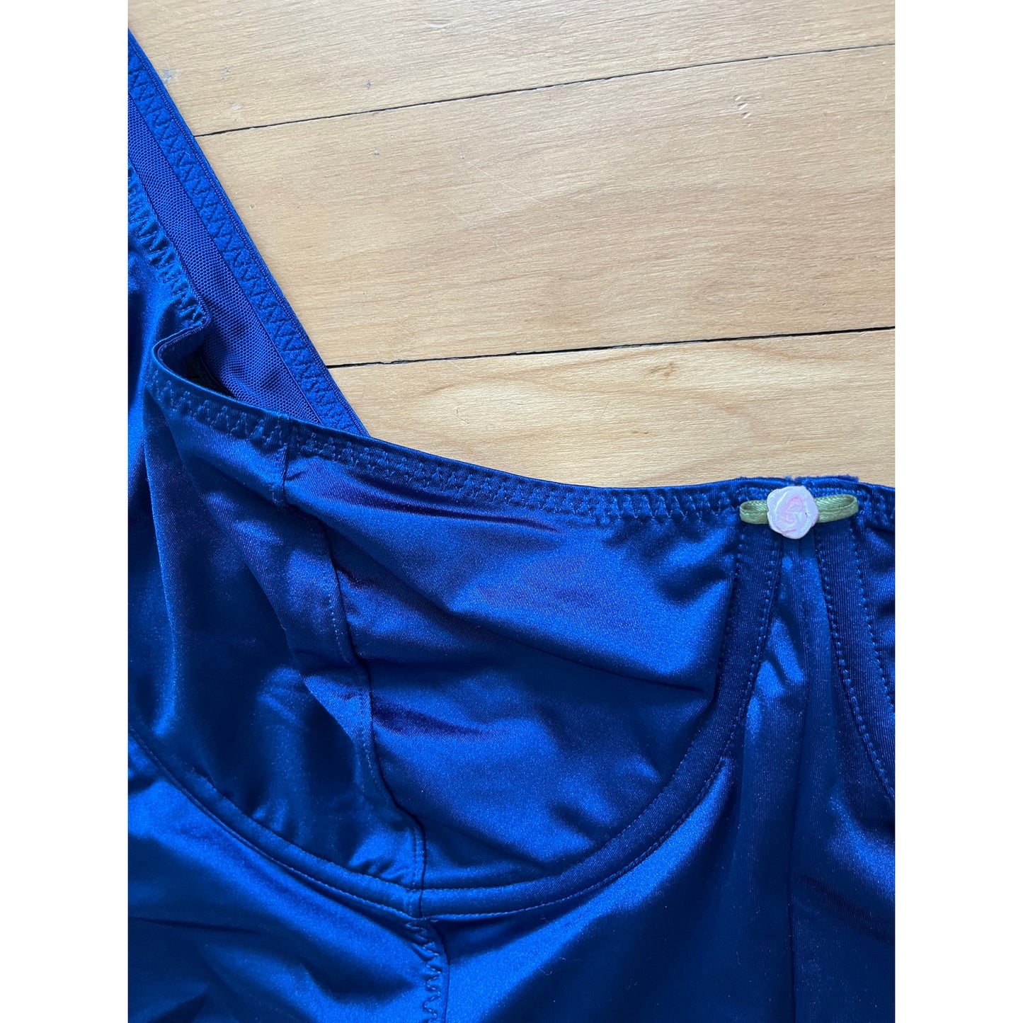 NWT SKIMS Blue Satin Stretch Corset Size 2X - Neptune Limited Edition