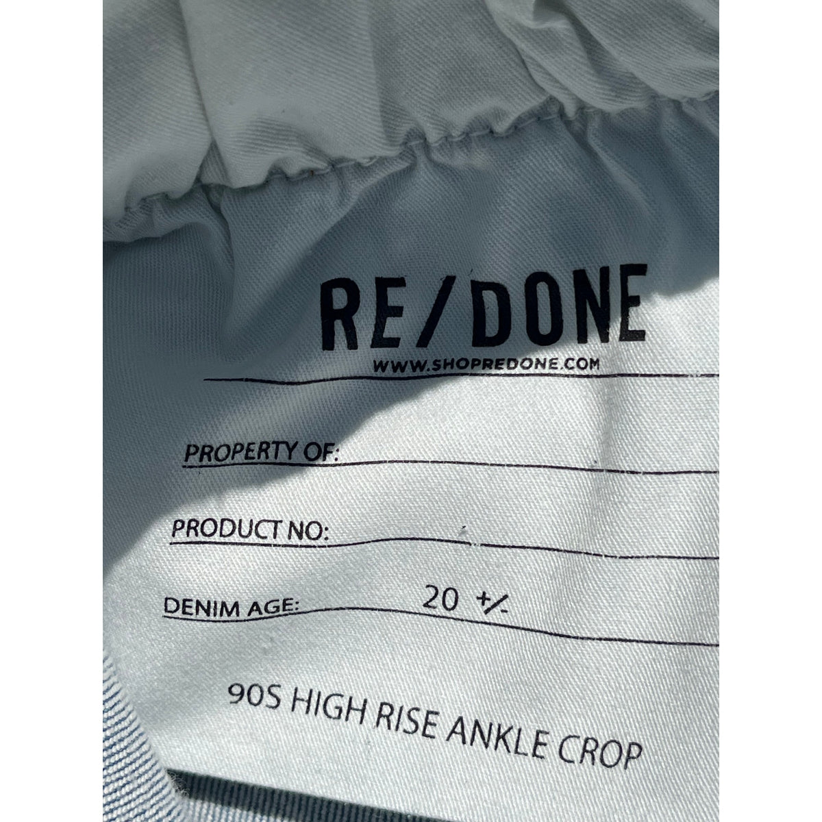 RE/DONE 90s High Rise Ankle Crop 28 Slim Straight Light Wash Denim Revolve 👖✨