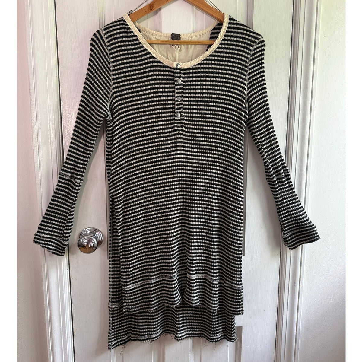 We The Free Free People Zebra Striped Henley Knit Dress Size XS