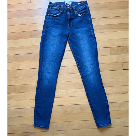 FRAME Le High Skinny Jeans 26 Columbia Road Dark Wash High Rise Stretch EUC