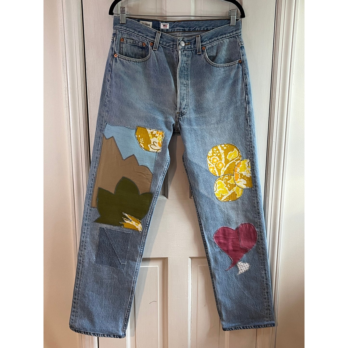RE/DONE Levi’s Patched Up 501 Jeans Sz 33 - NWT Grail Indigo Floral Patchwork 💎