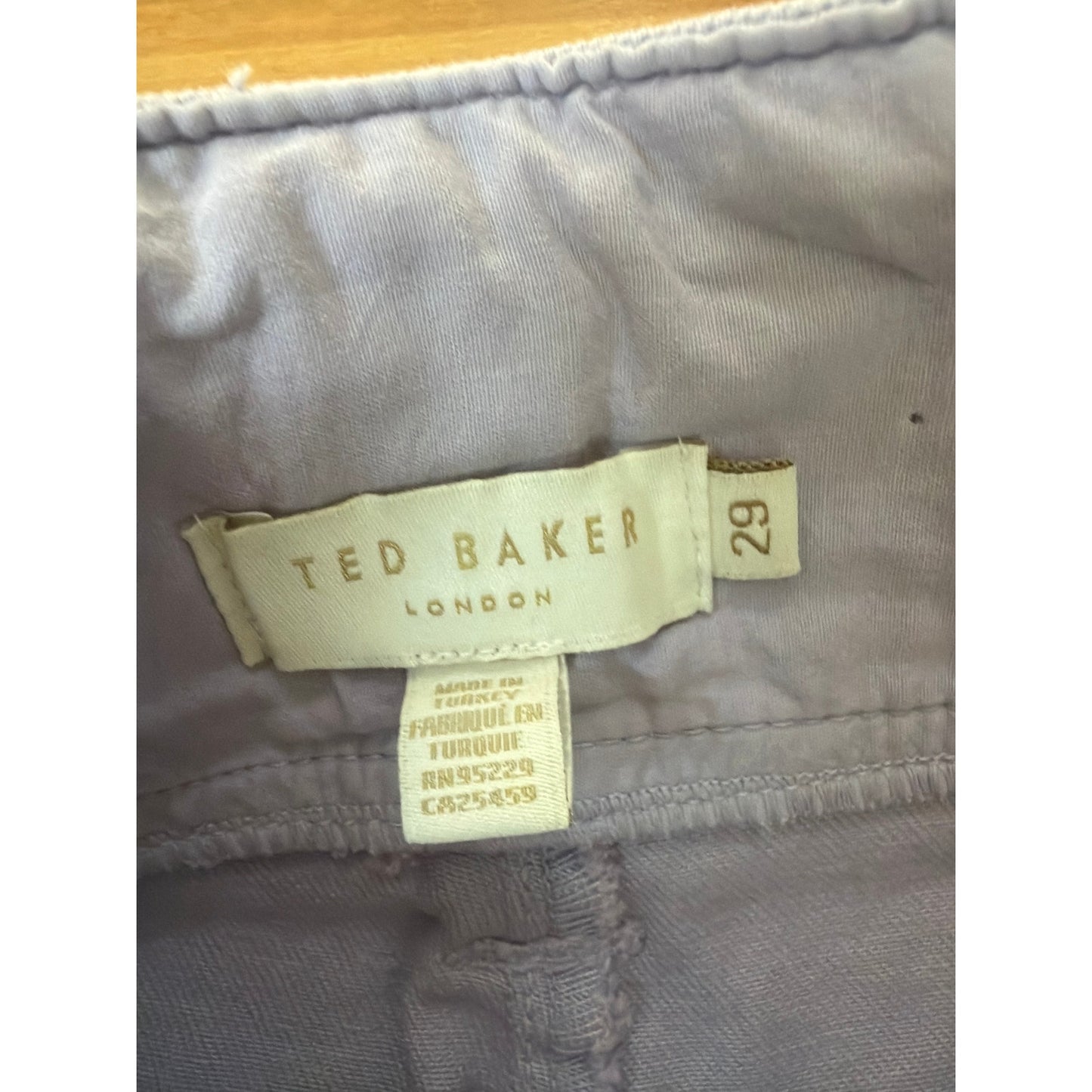 Ted Baker Size 29 Stretch Waist Barrel Leg Cargo Pastel Purple Jeans