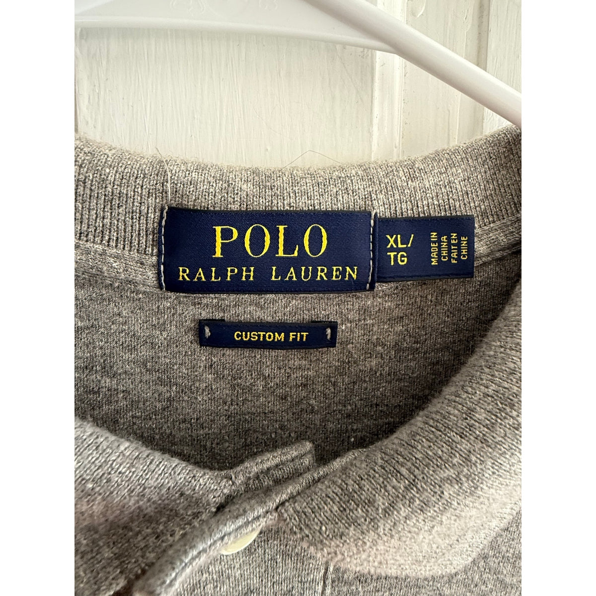Polo Ralph Lauren Gray Polo Shirt Men's White Pony XL