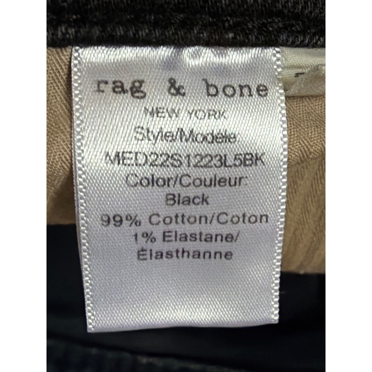- Rag & Bone Men's Size 36 x 32 L Black "Fit 2" Black Jeans