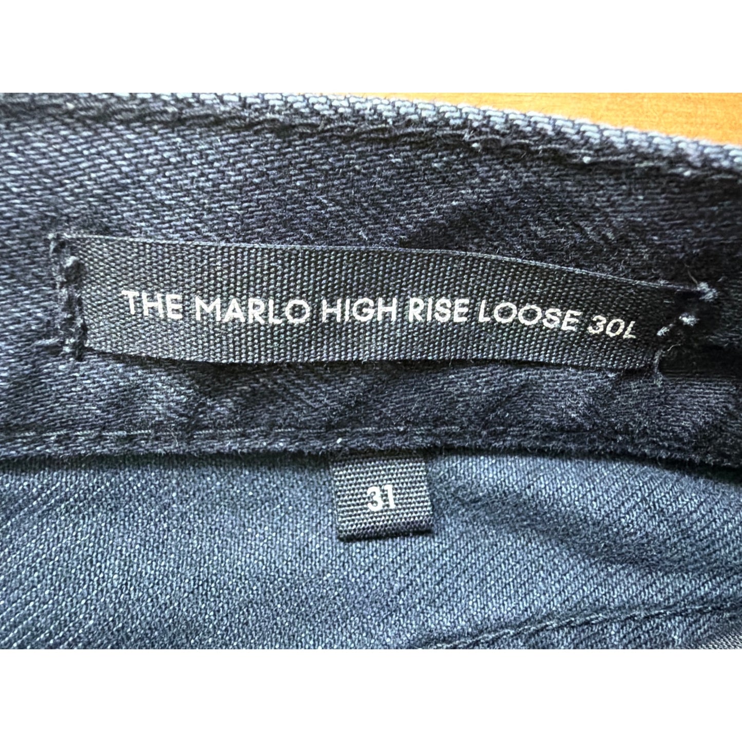 Denim Forum Size 31 The Marlo High-Rise Black Straight Leg Jeans