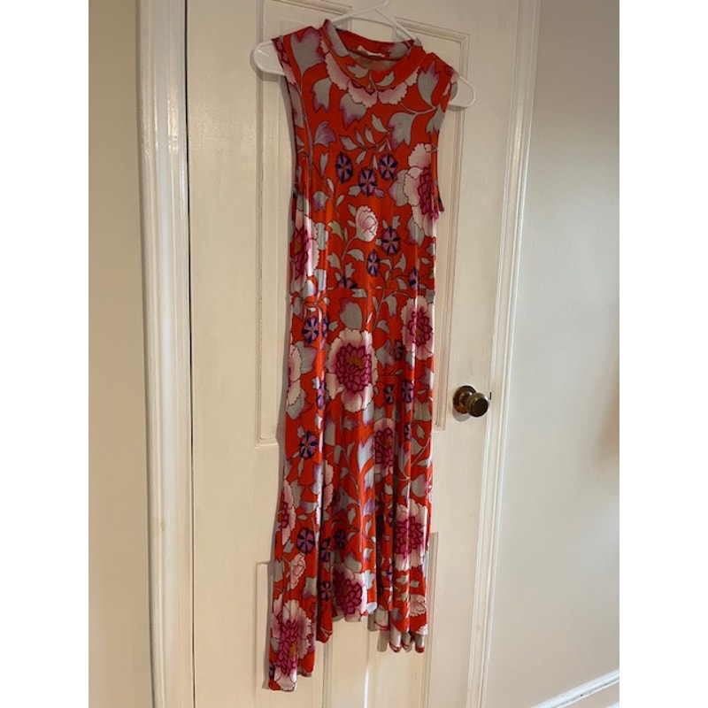 Maeve Orange Floral Spring Dress - X-small