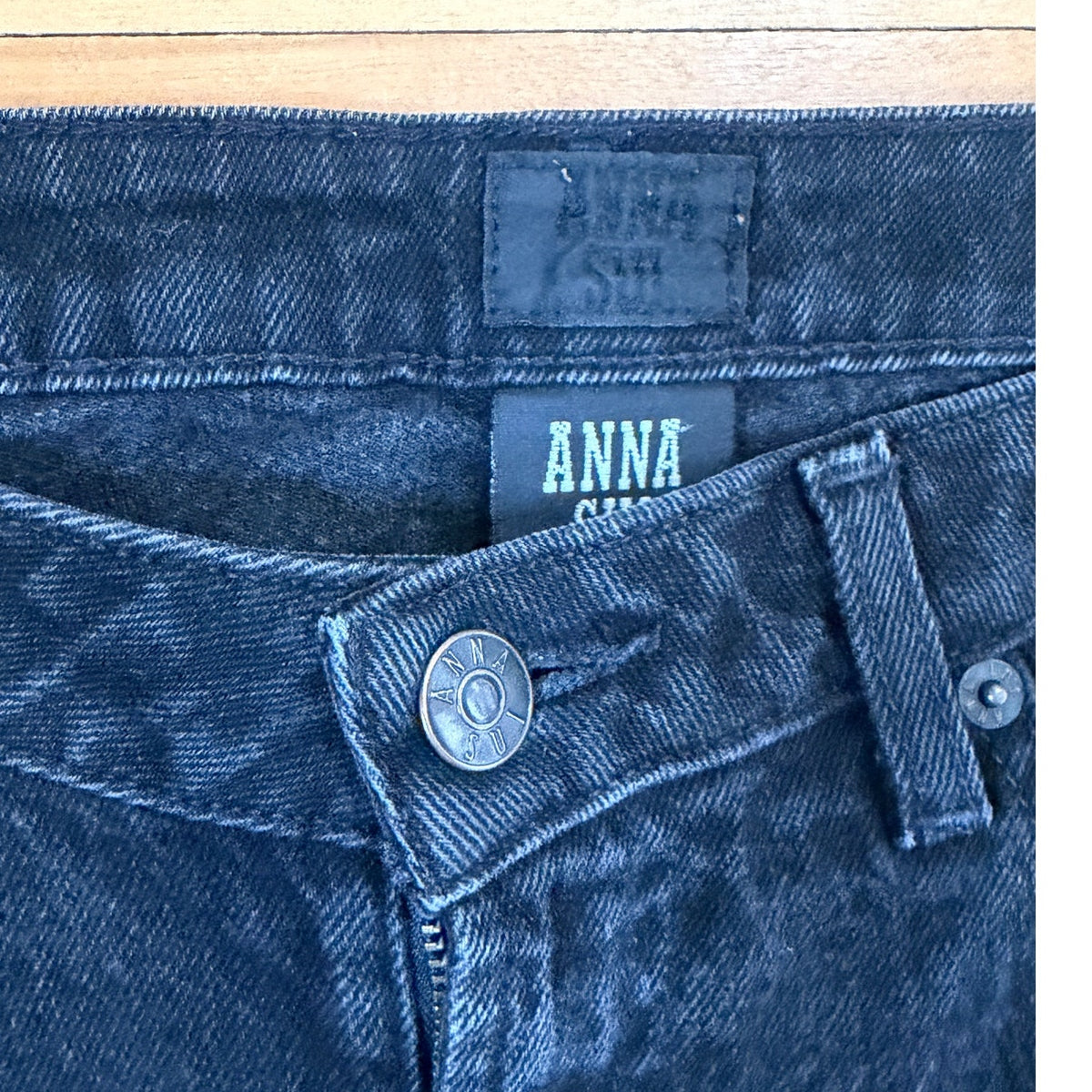 Vintage Anna Sui Jeans Size 6 Black Skinny Y2K Goth Indie EUC