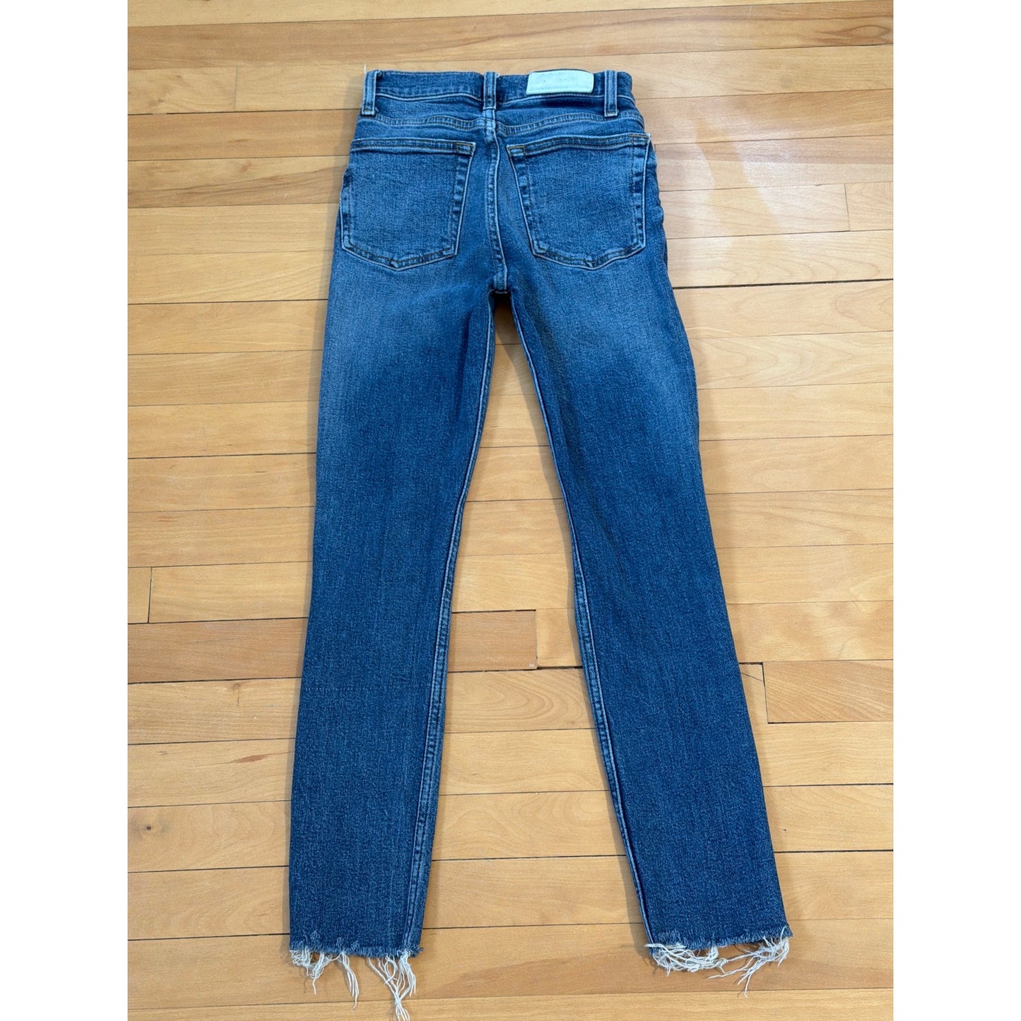 Re/Done Size 24 Ripped Distressed Hem High Rise Jeans
