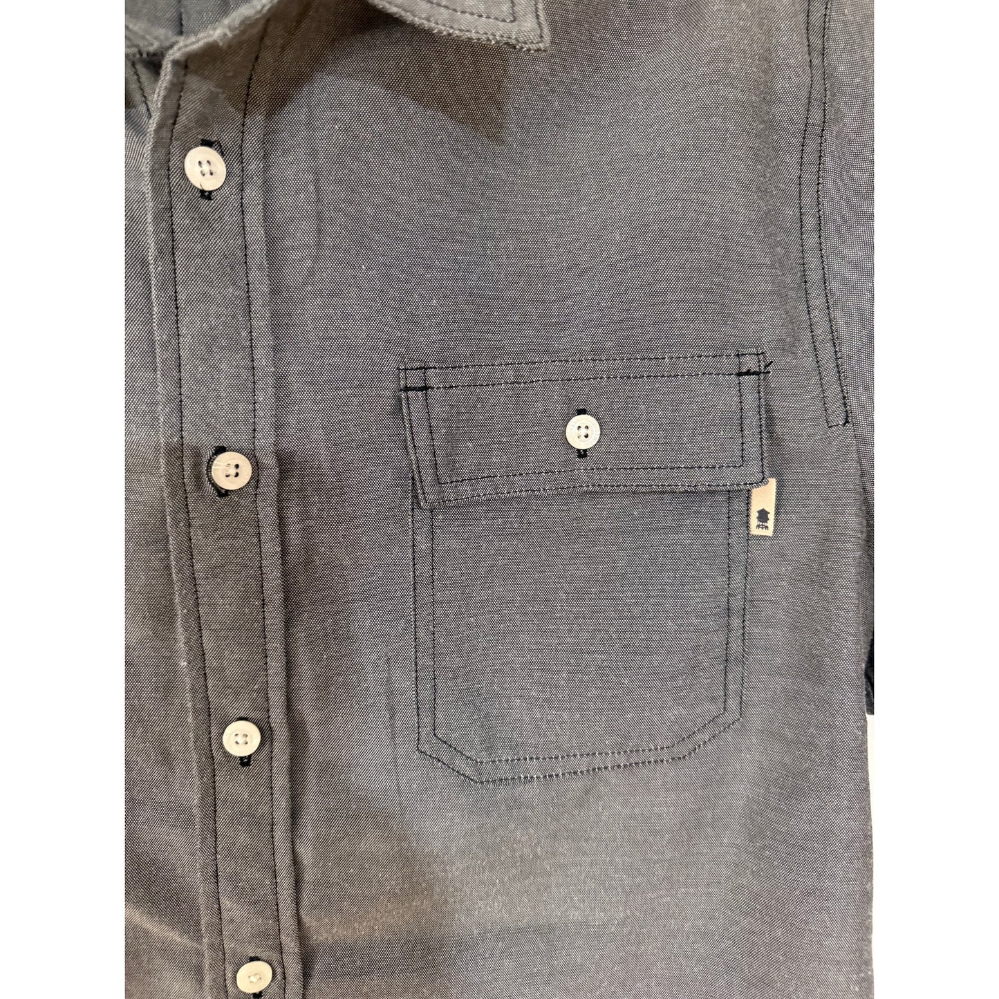 Brooklyn Industries Gray Button Down Short Sleeve Shirt  - Small
