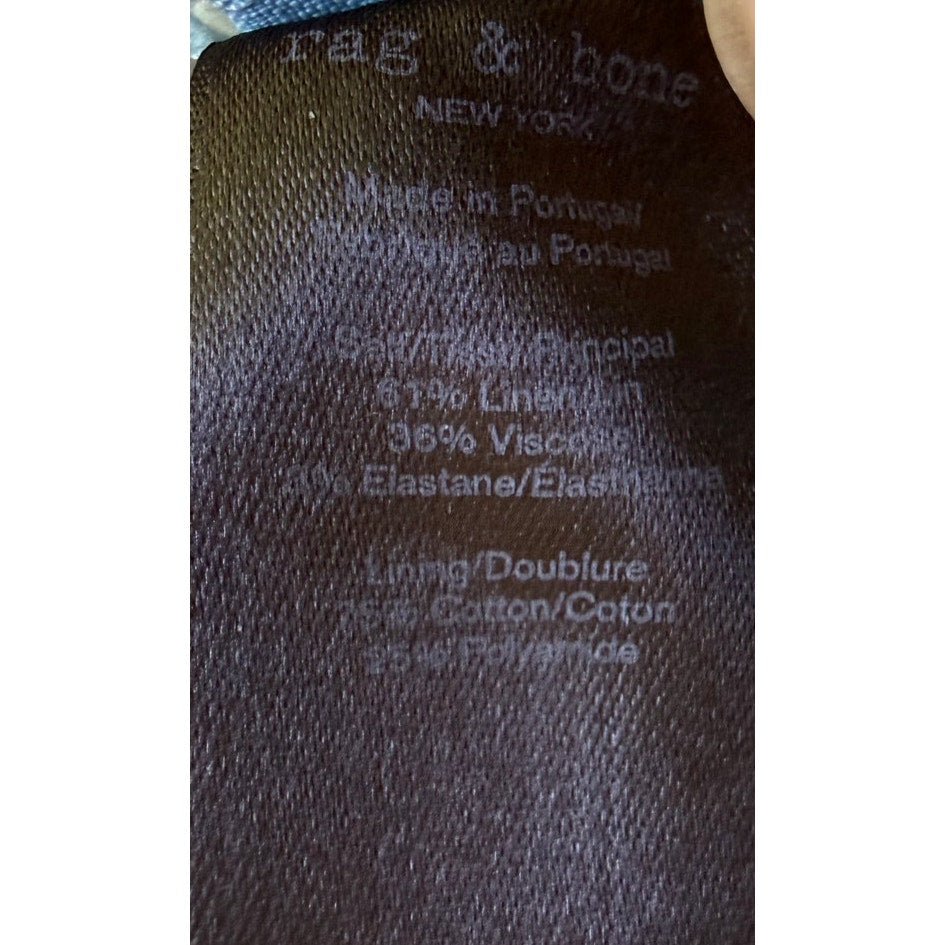 rag & bone Light Blue Linen Tapered Ankle Pants Size 2 EUC Designer