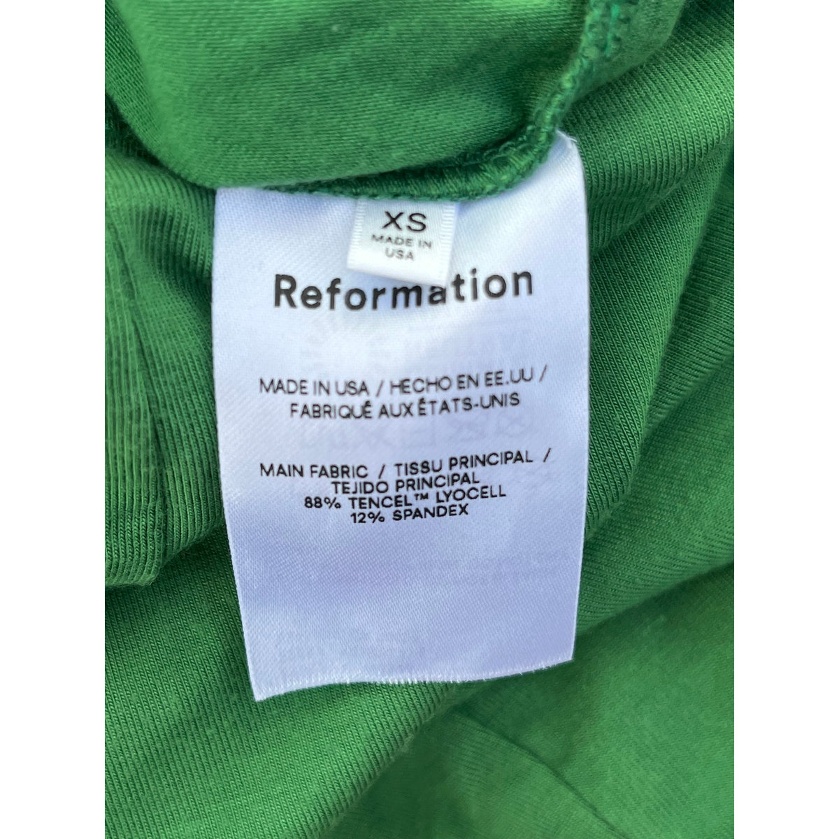 Reformation Hale Green Cutout Long Sleeve Mini Dress XS - Twist Front EUC