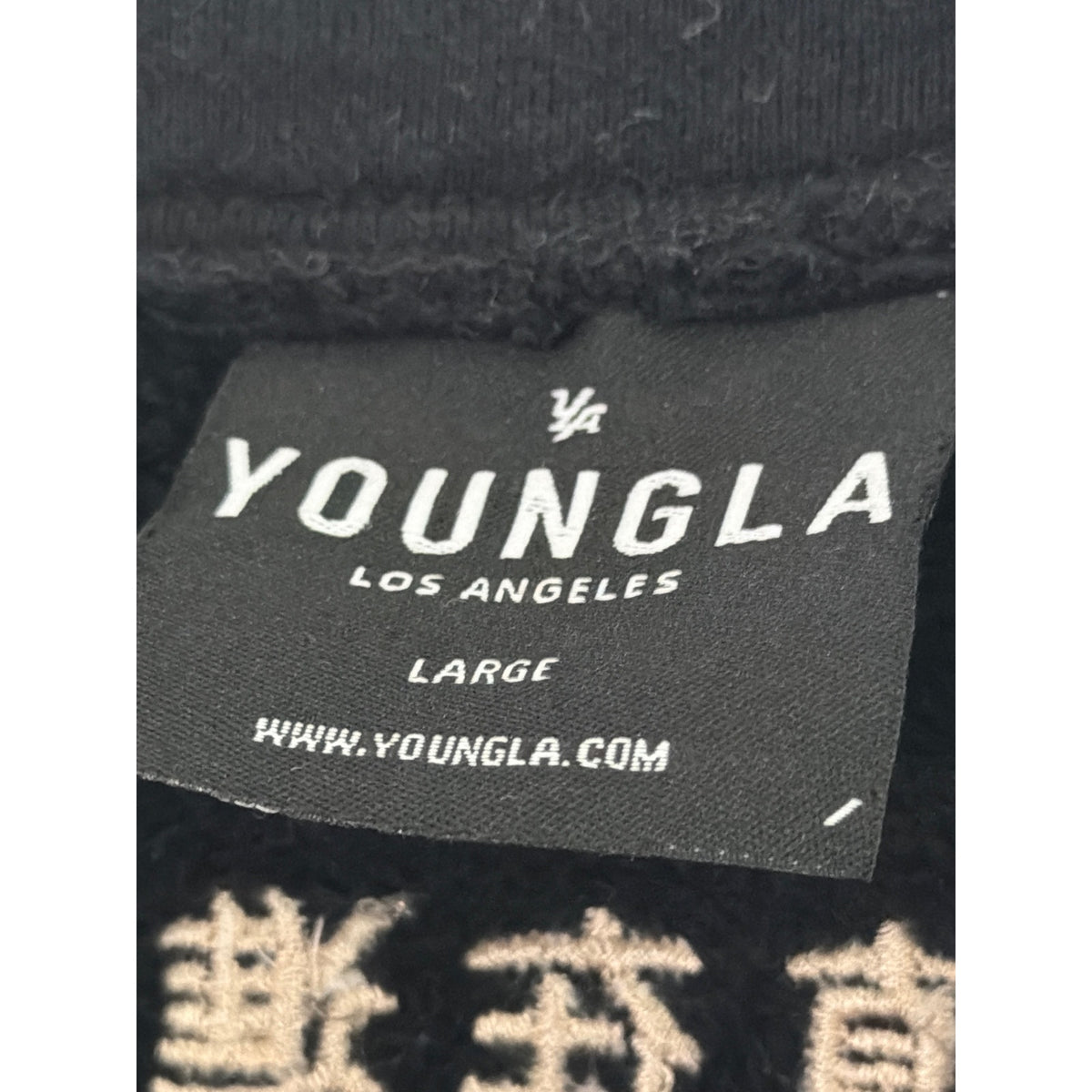 YoungLA 516 Imperial Oversized Quarter-Zip Sweatshirt Black Fleece Pullover L