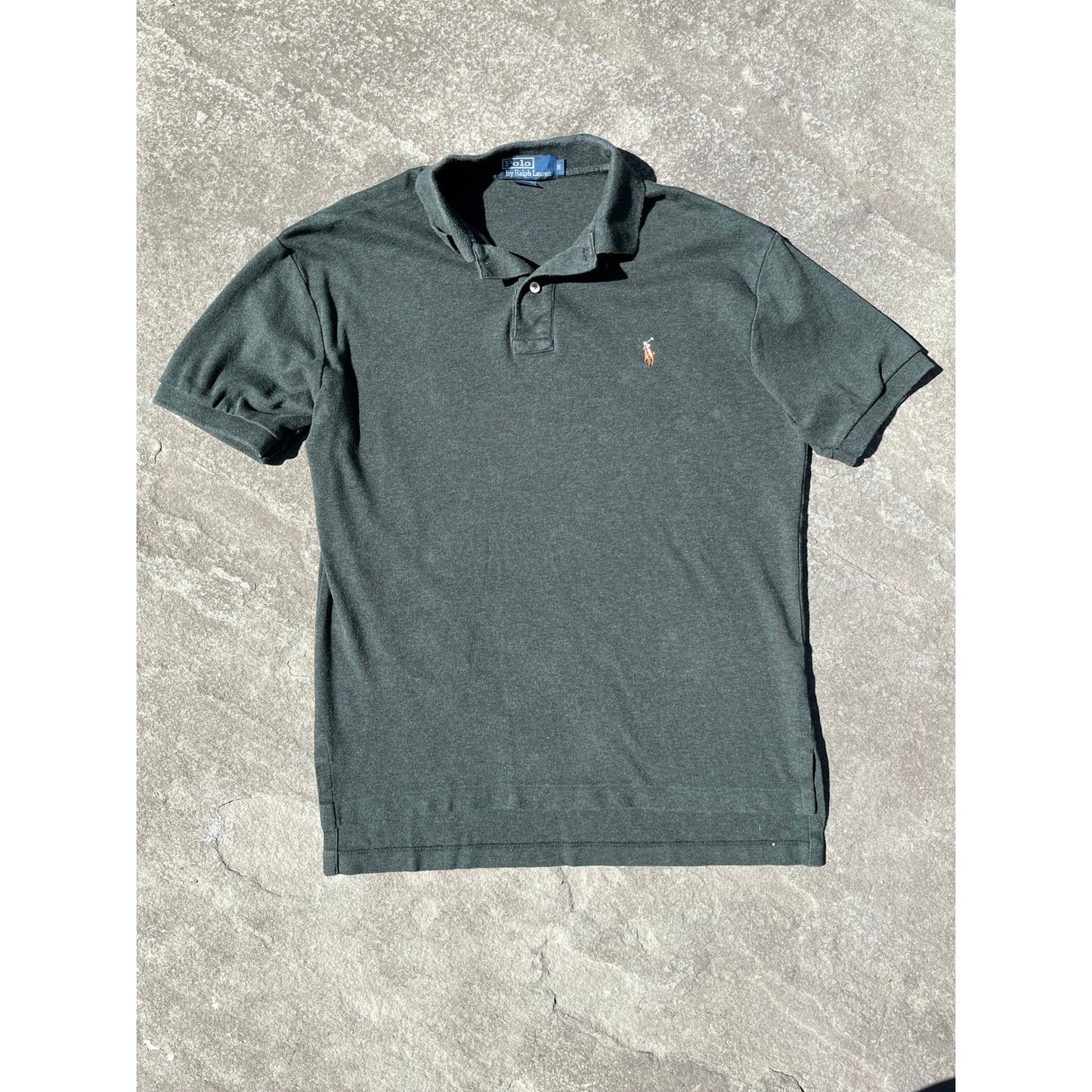 Vtg Polo Ralph Lauren Classic Fit Shirt Grey Green Heather, Sz Small