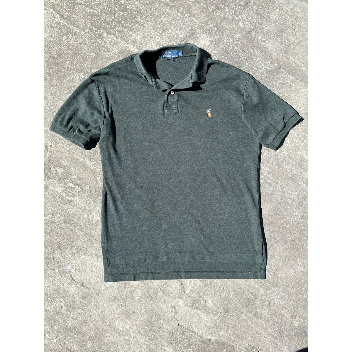Vtg Polo Ralph Lauren Classic Fit Shirt Grey Green Heather, Sz Small