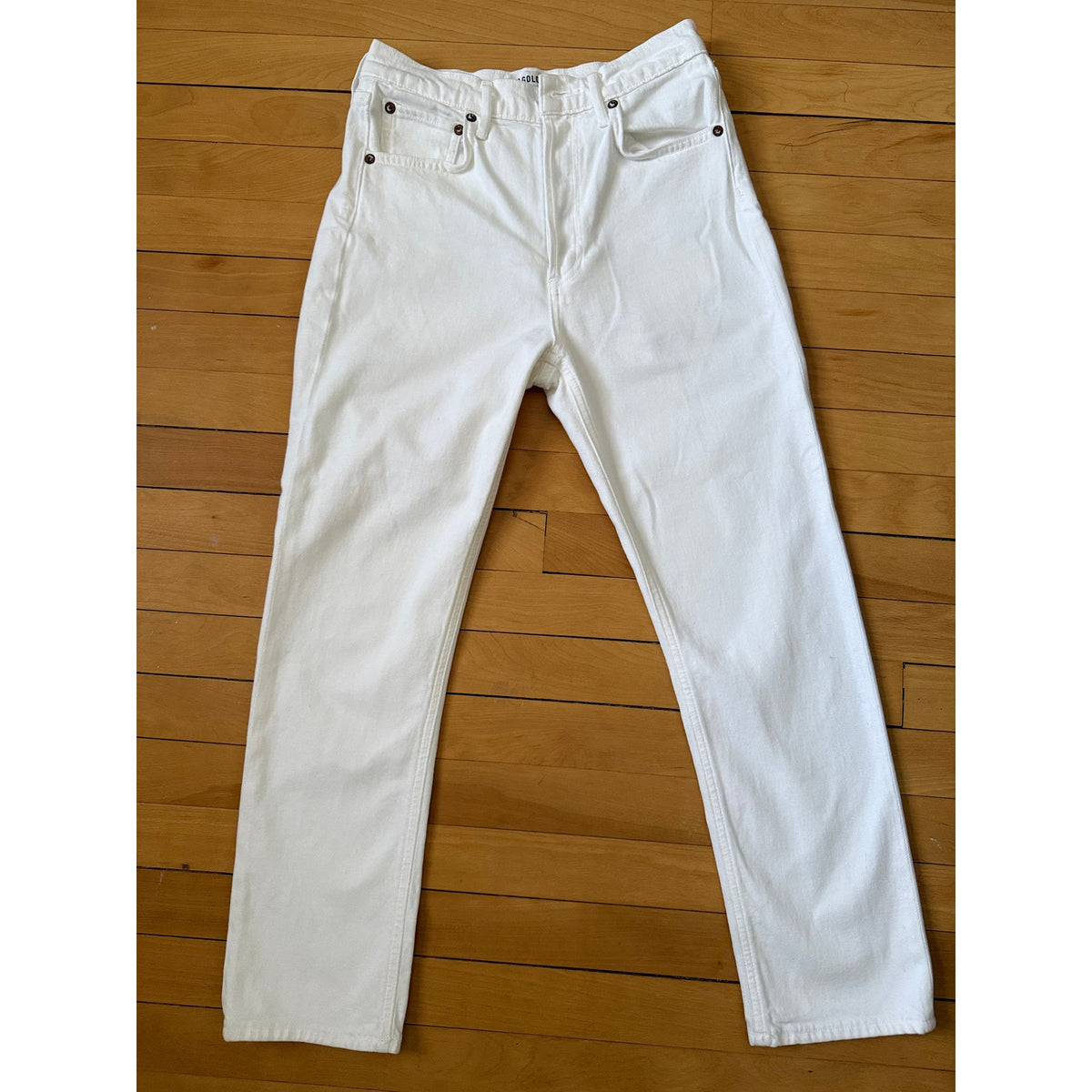 AGolde White Jeans Straight - Button Fly - Size 25