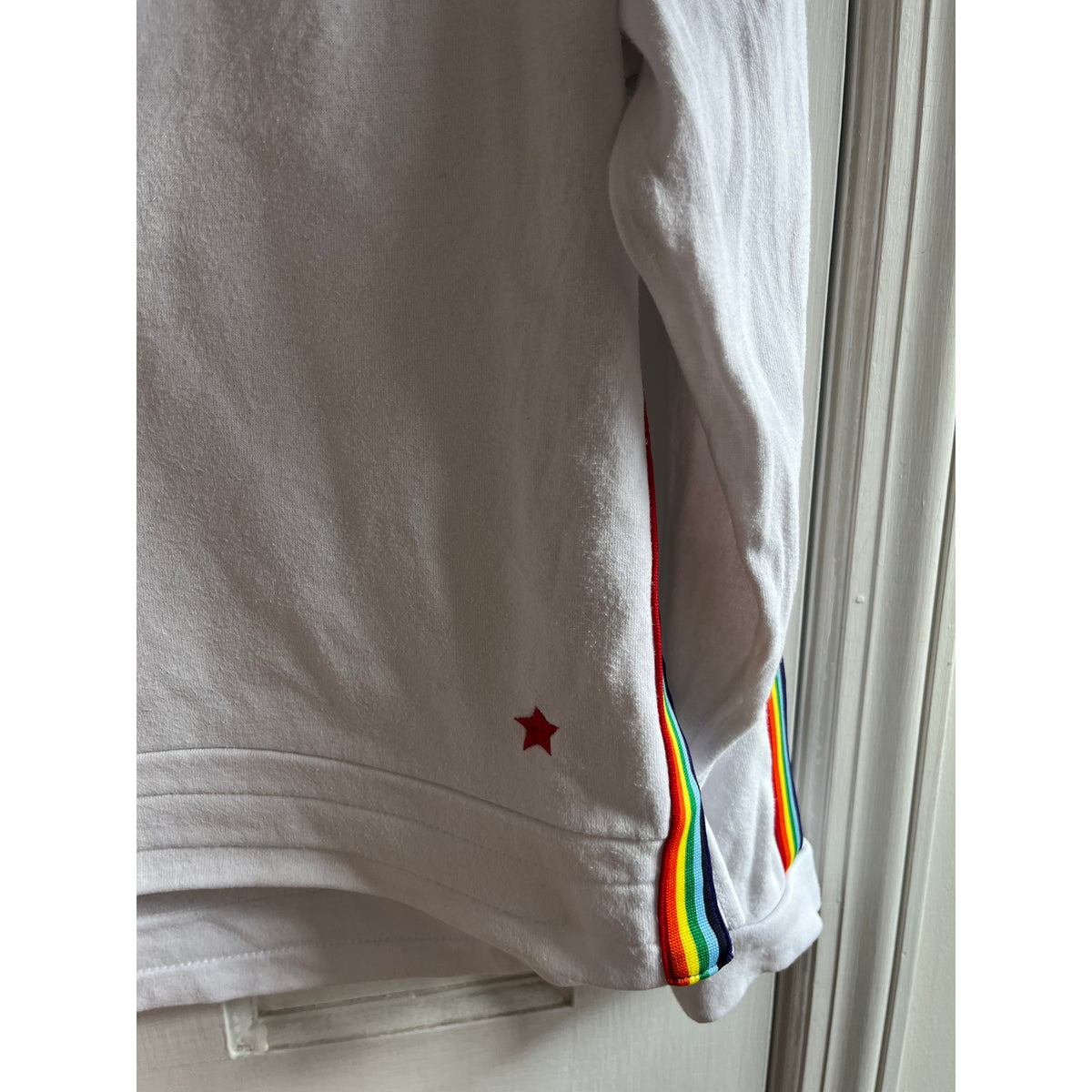 Tracy Anderson x GILI Rainbow Stripe Star Sweatshirt White S