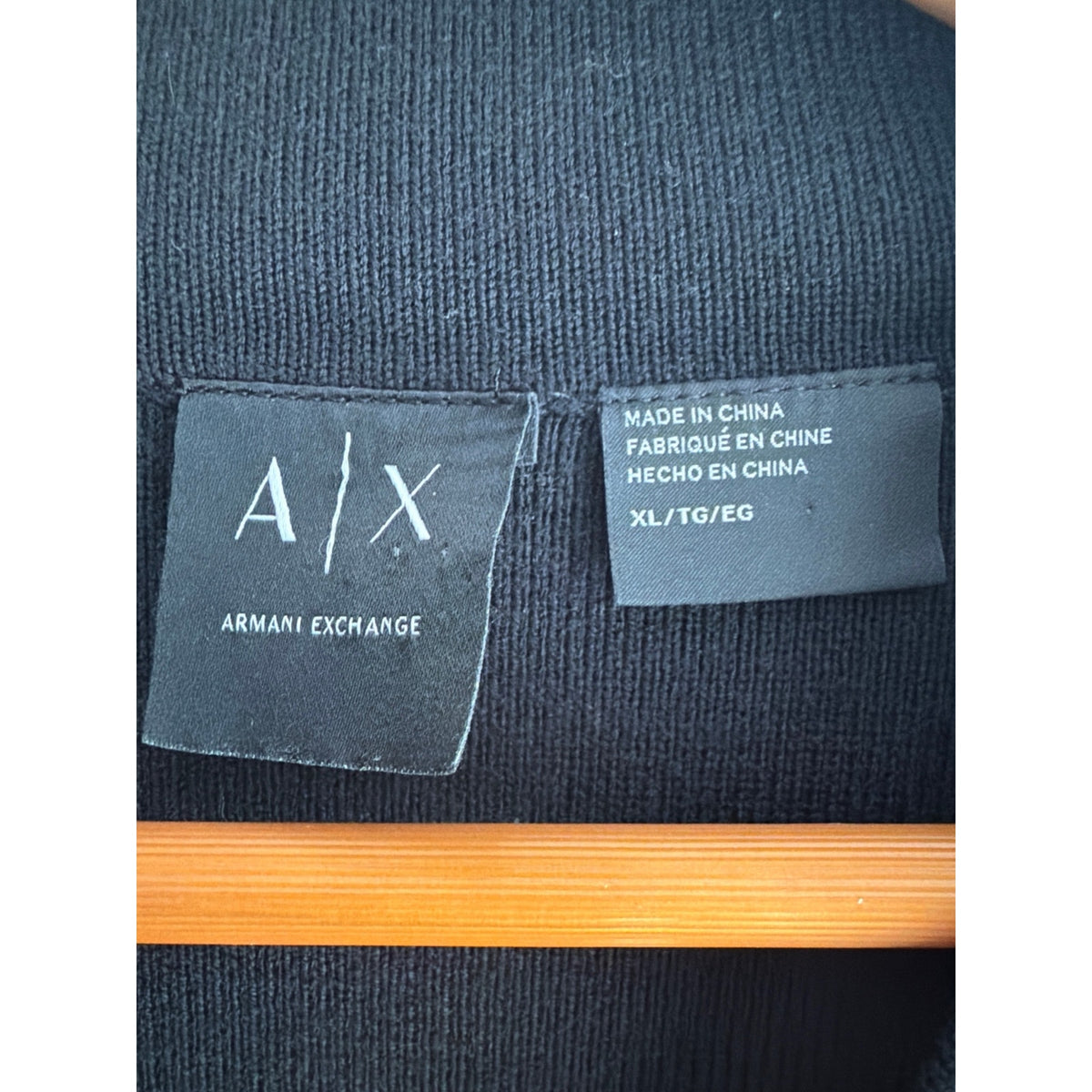 A|X Armani Exchange Grid Knit Zip Cardigan Sweater XL