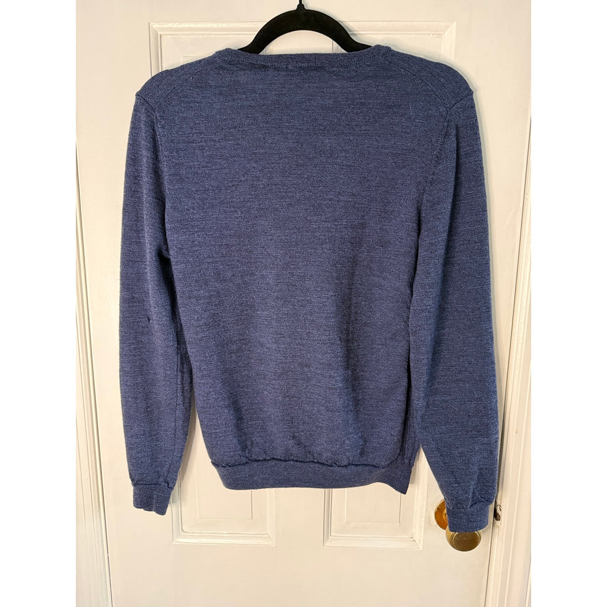 HUGO BOSS Navy Blue Merino-wool sweater in a slim fit Medium
