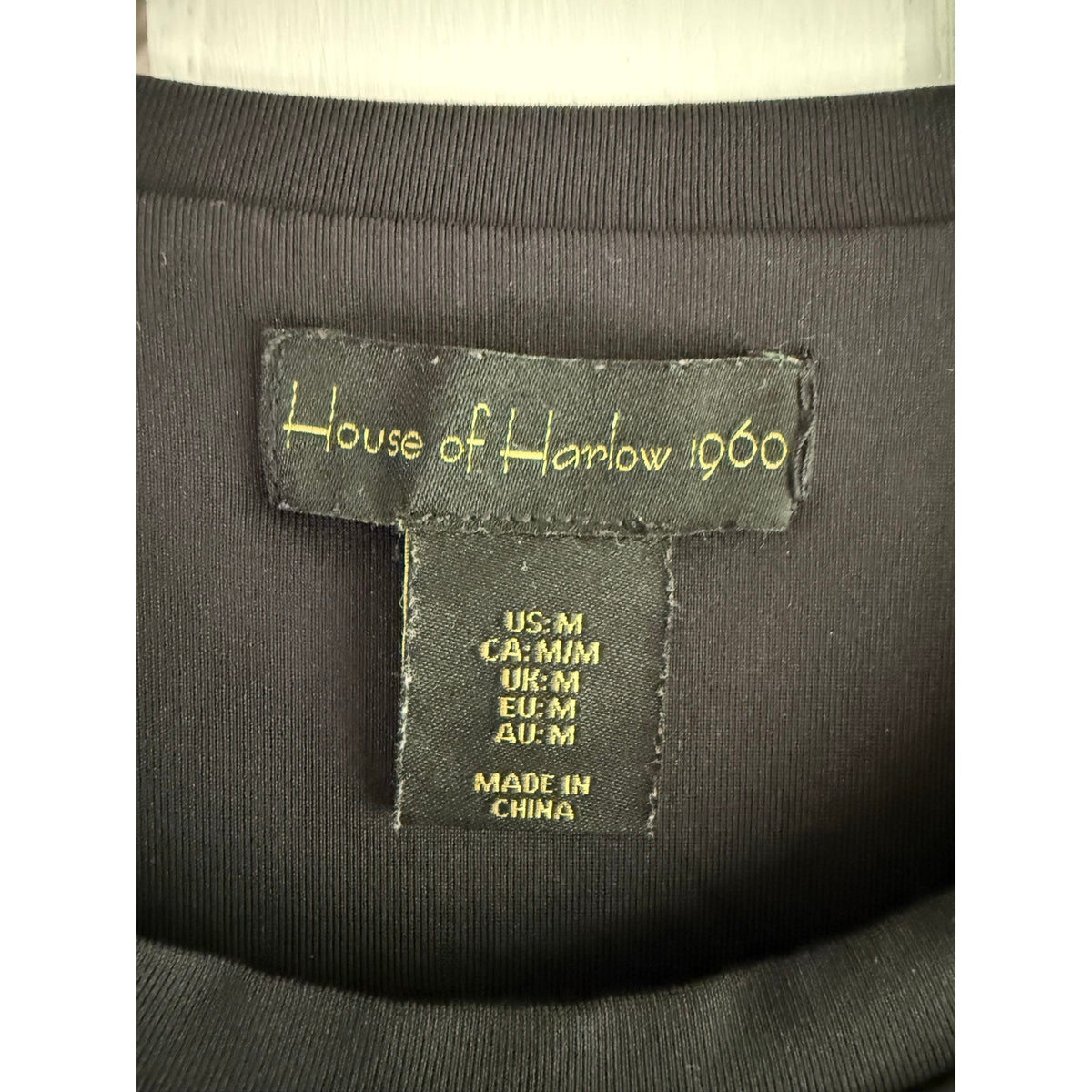 House of Harlow 1960 Black Bodysuit Medium M Sleeveless Square Neck