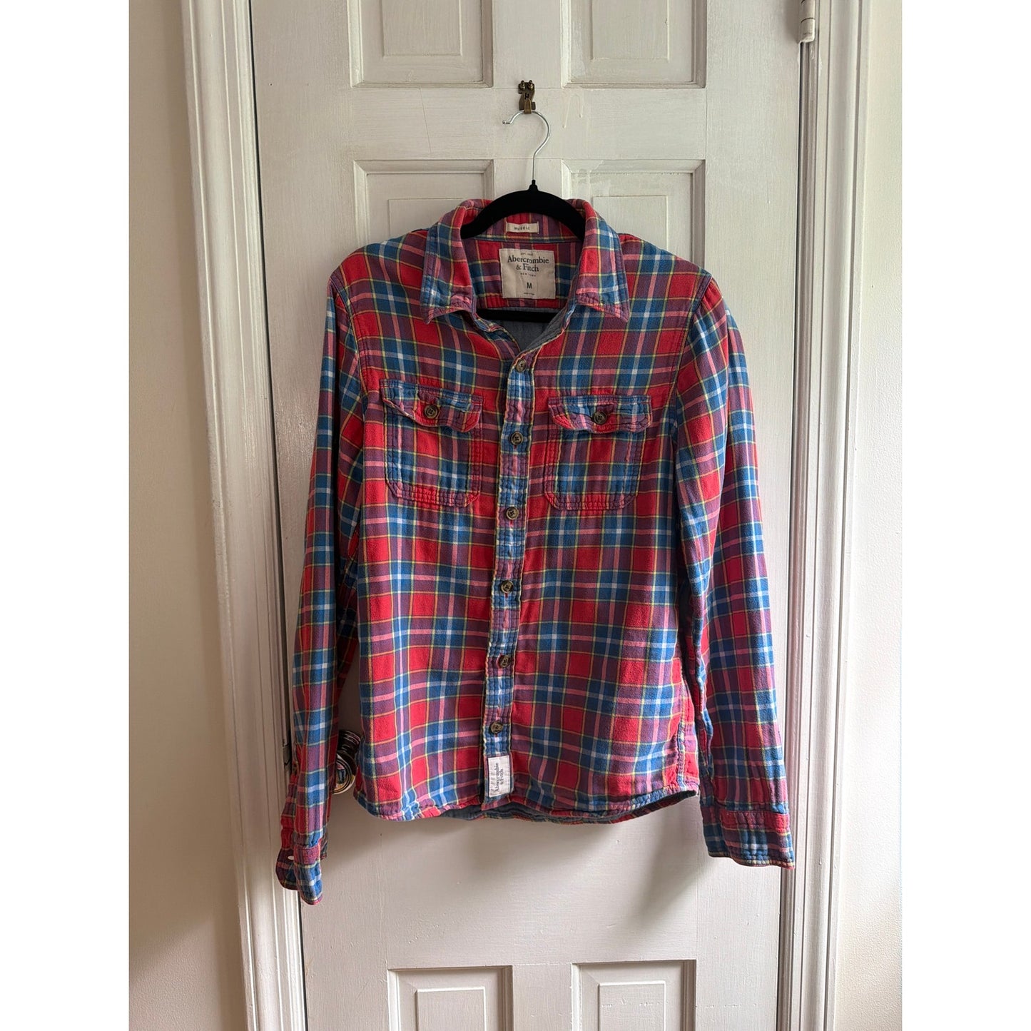 Vintage Abercrombie & Finch Size M Red and Blue Plaid Button Down Shirt