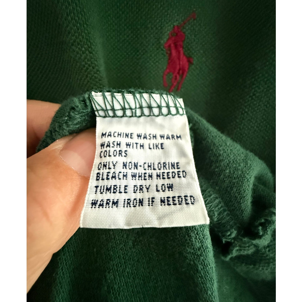 Vintage Polo Ralph Lauren Green Polo Shirt Men's Red Pony