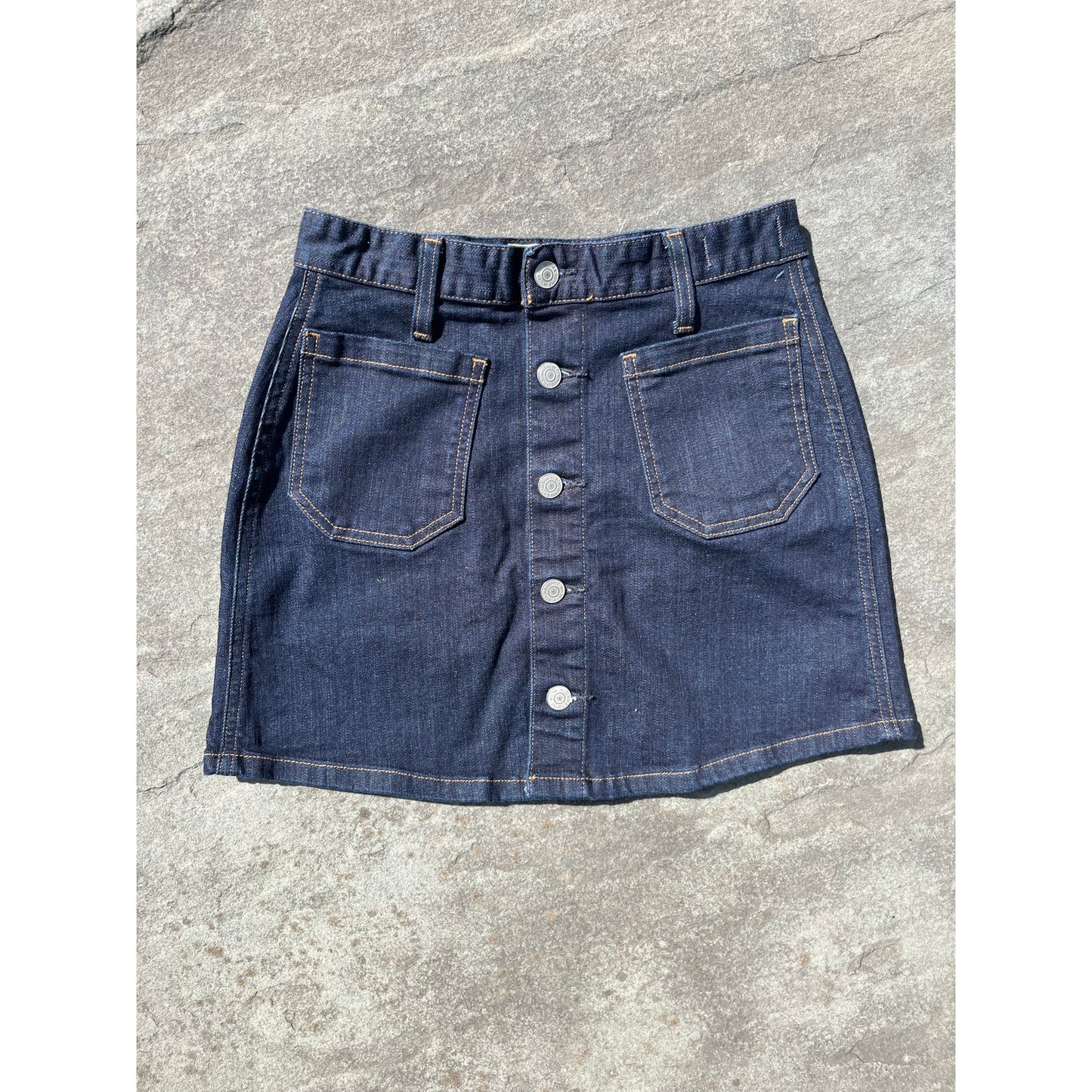 Denim & Supply Ralph Lauren Tilden Button Front Mini Skirt 24 25 Boho Indigo 💙