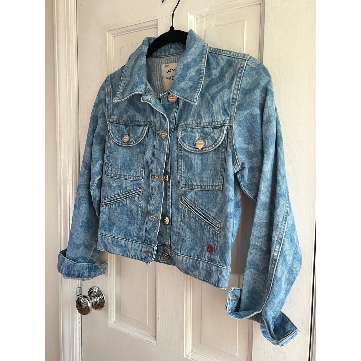 🌸 Damson Madder Dionne Floral Embroidered Denim Jacket US 4 🌸