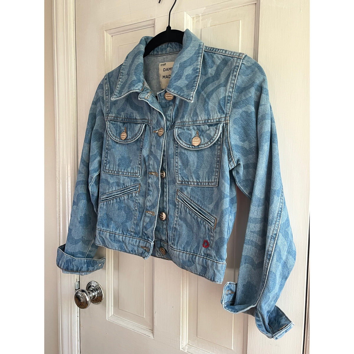 🌸 Damson Madder Dionne Floral Embroidered Denim Jacket US 4 🌸