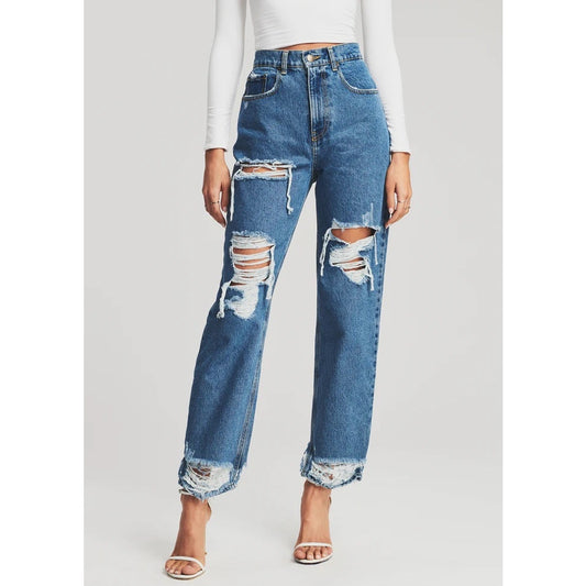 🗽 NWT Retrofete Maggie Super Distressed Jeans IT 24, US 27