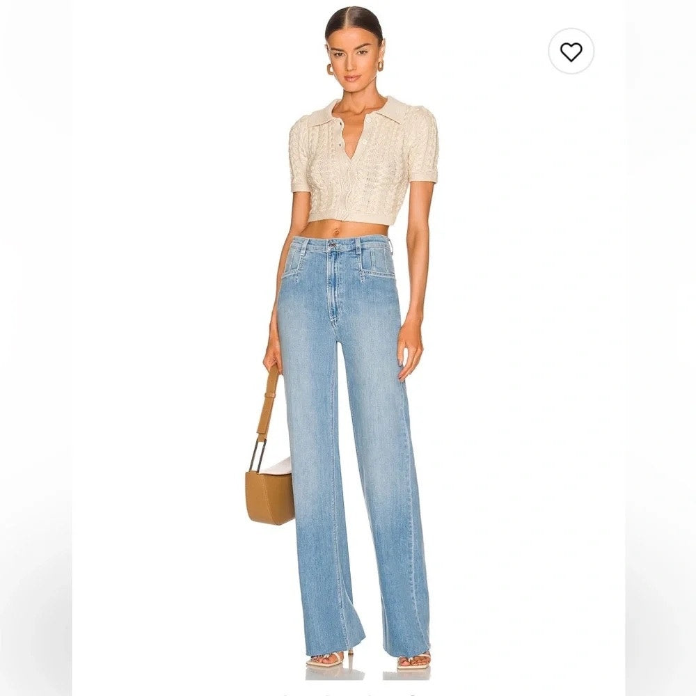 Favorite Daughter The Jordie Super High Rise Wide Leg Jeans Blue Size 30