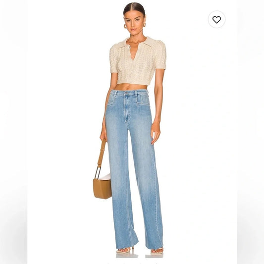 Favorite Daughter The Jordie Super High Rise Wide Leg Jeans Blue Size 30