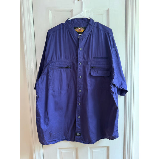 Harley-Davidson Motor Clothes Vintage Purple Short Sleeve Tech Shirt Men's XL