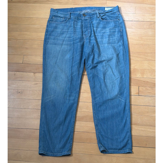 AllSaints Reeves Boyfriend Jeans Size 32 Spital fields Distressed Blue Denim EUC