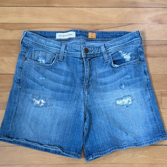 Pilcro & the Letterpress "Hyphen" Mid Rise Distressed Jean Shorts - Size 27 (Made in USA)