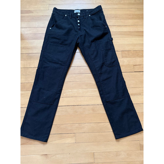Frame Le Slouch Double Knee Utility Jeans Washed Noir Black Size 27 EUC