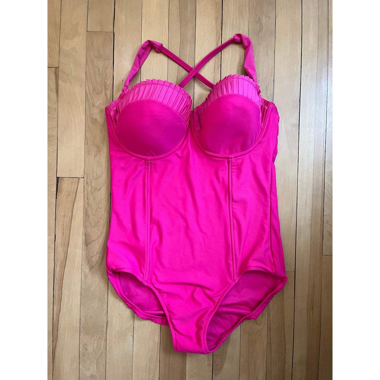 💖 Seafolly Goddess Pleated Molded D-Cup Maillot, Sz US 10, AU 14