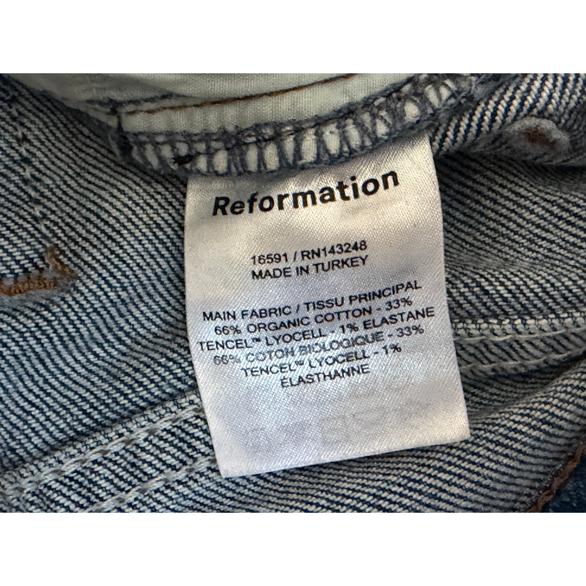 Reformation Jeans Size 24 Palermo Destroyed Medium Wash Distressed Ripped EUC