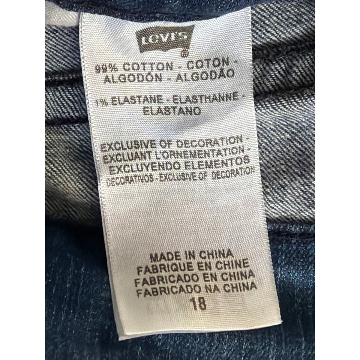 Levis Cuffed Denim Capri Pants Womens 18 Blue Stretch Flap Pocket Mid Rise Crop
