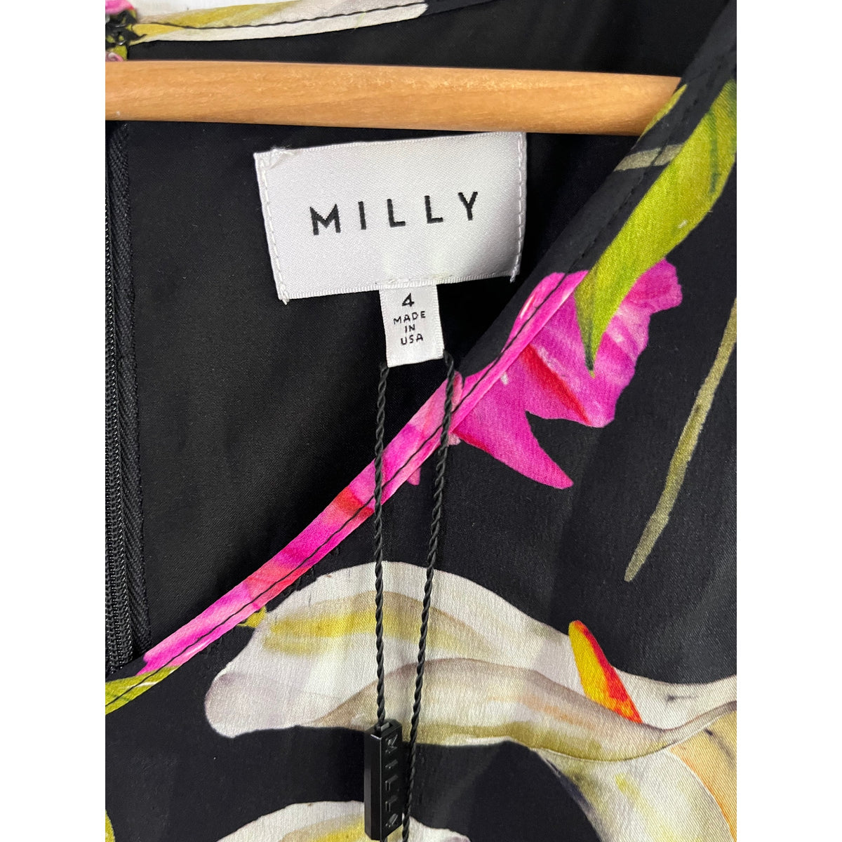 NWT Milly Nicole Silk Bell Sleeve Shift Dress 4 - Calla Lily Painterly Print ✨