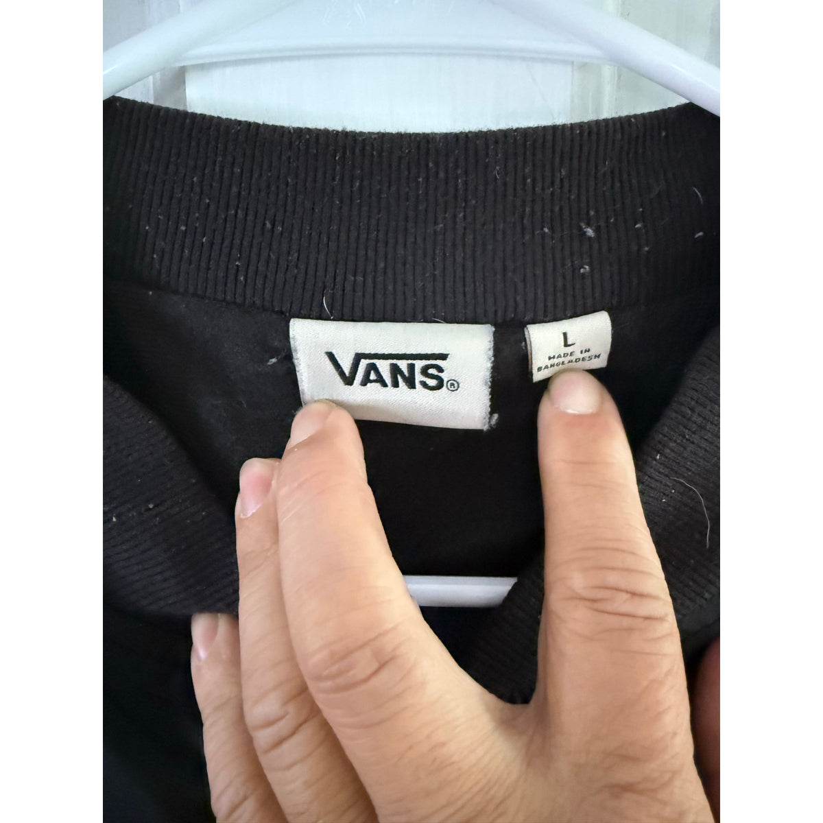 Vintage Vans Black Bomber Jacket Size Large Classic Skater Outerwear Flight Coat