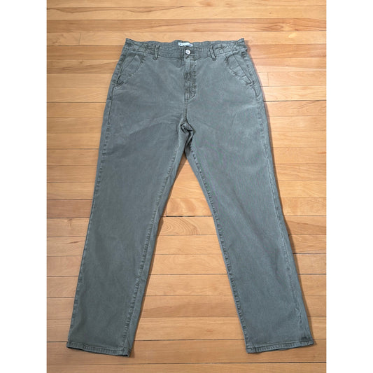 Paige 31 High Rise Military Green Straight Leg Jeans