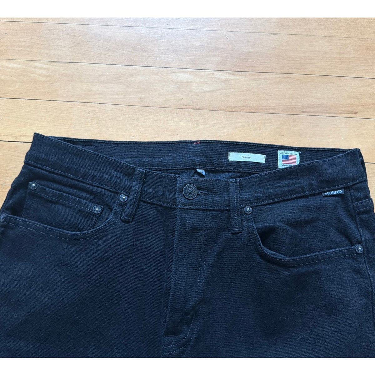 NOEND DENIM Size 33 High Rise Skinny Jeans in Black - Premium Stretch