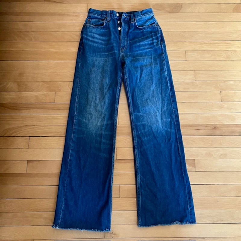 Re/done 70s ultra high rise wide leg jeans, size 27