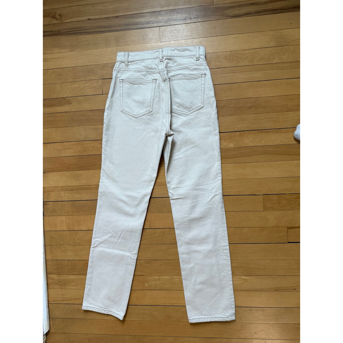 Reformation Cynthia High Rise Straight Jeans Bone White Size 24 EUC