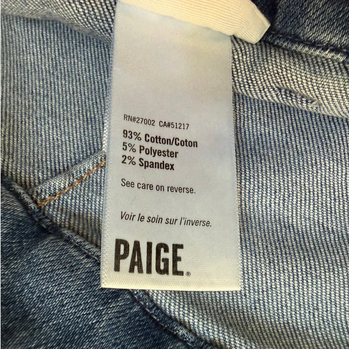 PAIGE Jeans 28 Women's Light Wash Straight Leg  Crop Stretch EUC