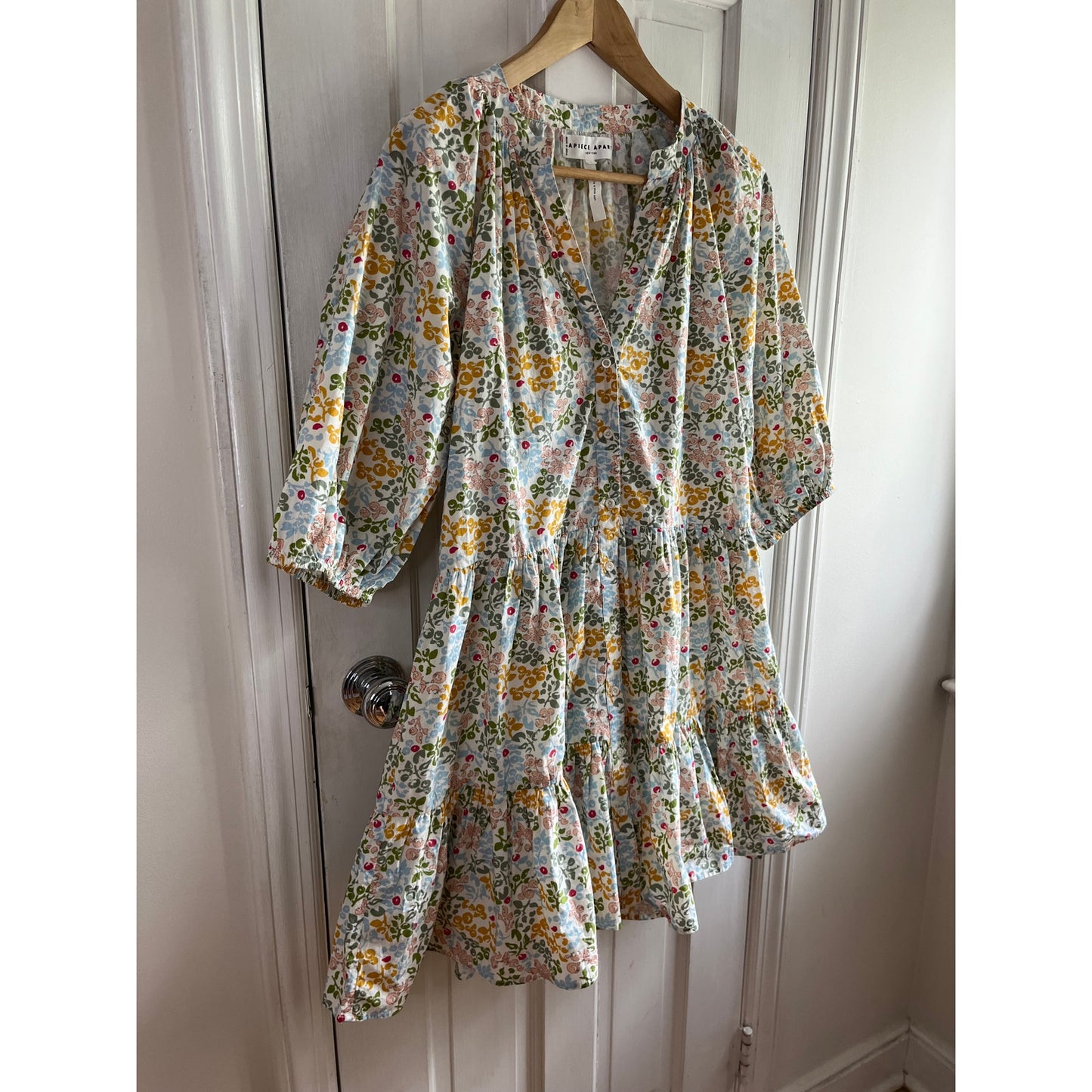Apiece Apart Mini Mitte Dress - Size Small - Organic Cotton Floral 🌸