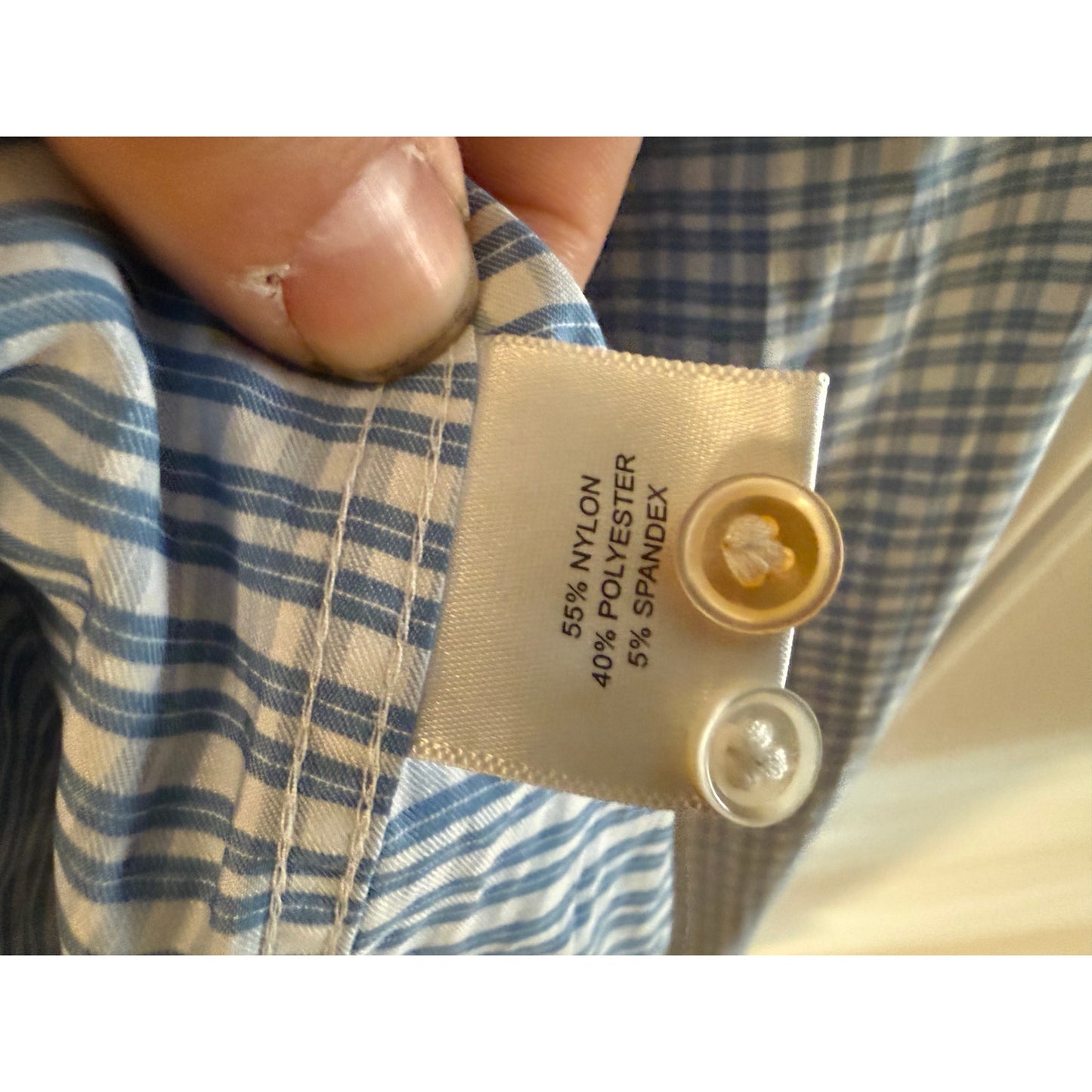 Peter Millar Men's Blue/White Pattern Button Down - XL
