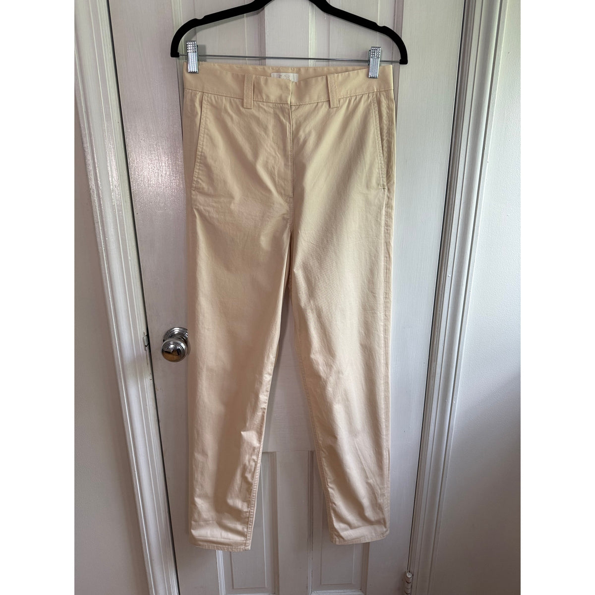 COS Cream Beige High Waisted Cotton Tapered Chino Pants Size 2 | EUC Tailored