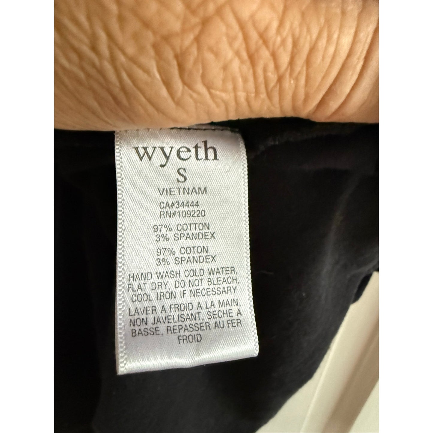 Wyeth Women's Size S Black Knot Twist Front Draped Knit Blouse Top EUC
